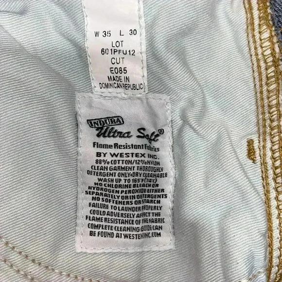 Riverside Uniforms Flame Resistant jeans men's sz 35 x 30 HRC 2 ARC 19.5 - Picture 3 of 6